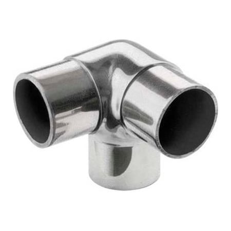 Lavi Industries Lavi Industries, Flush Elbow Fitting, Side Outlet, for 2" Tubing, Satin Stainless Steel 44-733/2
